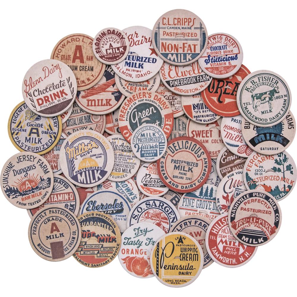 Tim Holtz milk cap ephemera set TH93684