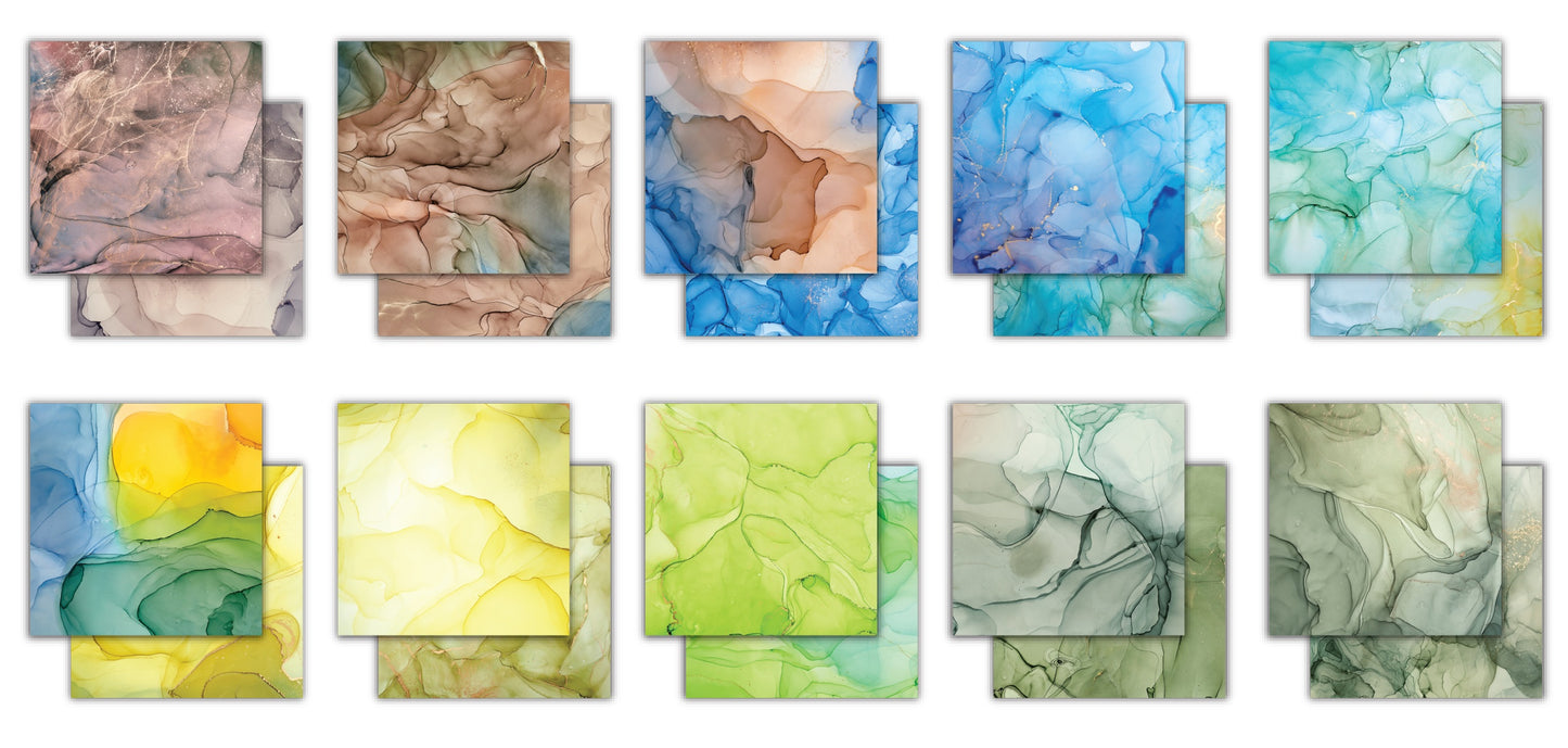 Ink Drops - Earth 6x6 scrapbook cardstock paper pad Craft Consortium
