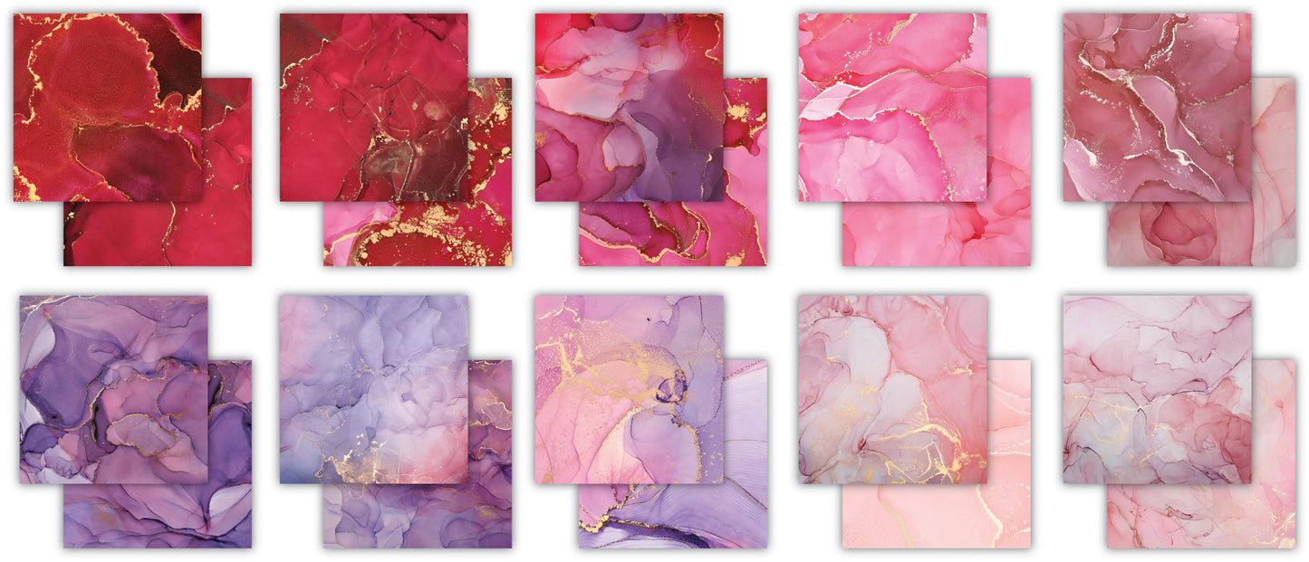 Ink Drops - Rose 6x6 scrapbook cardstock paper pad Craft Consortium