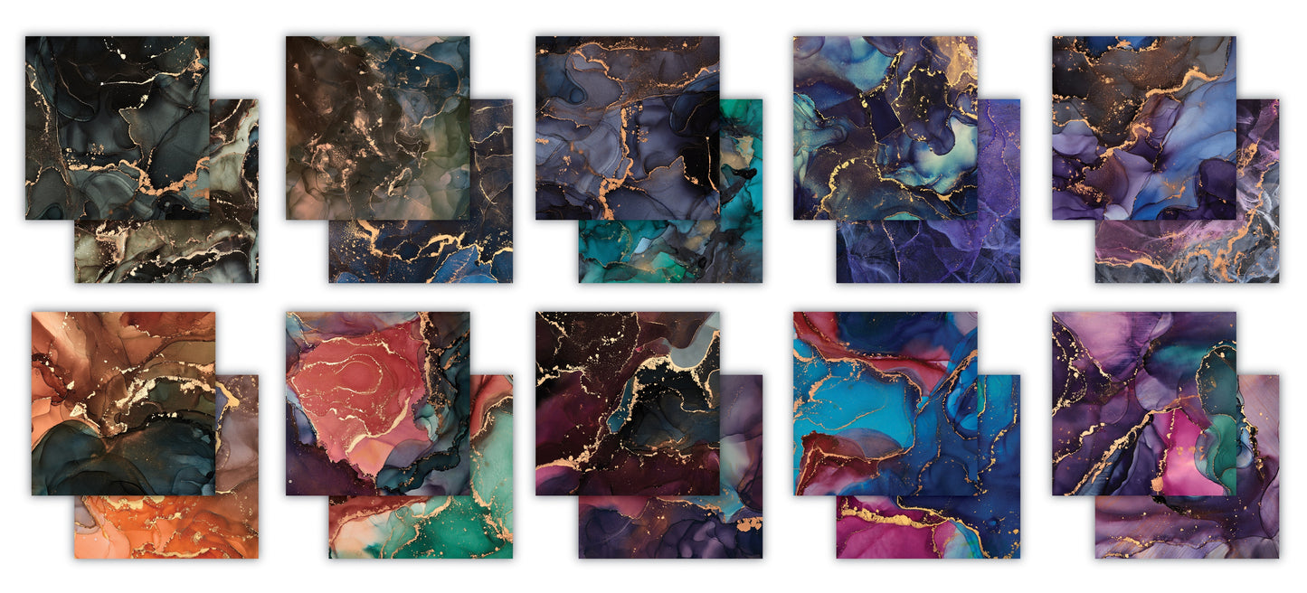 Ink Drops - Midnight 6x6 scrapbook cardstock paper pad Craft Consortium