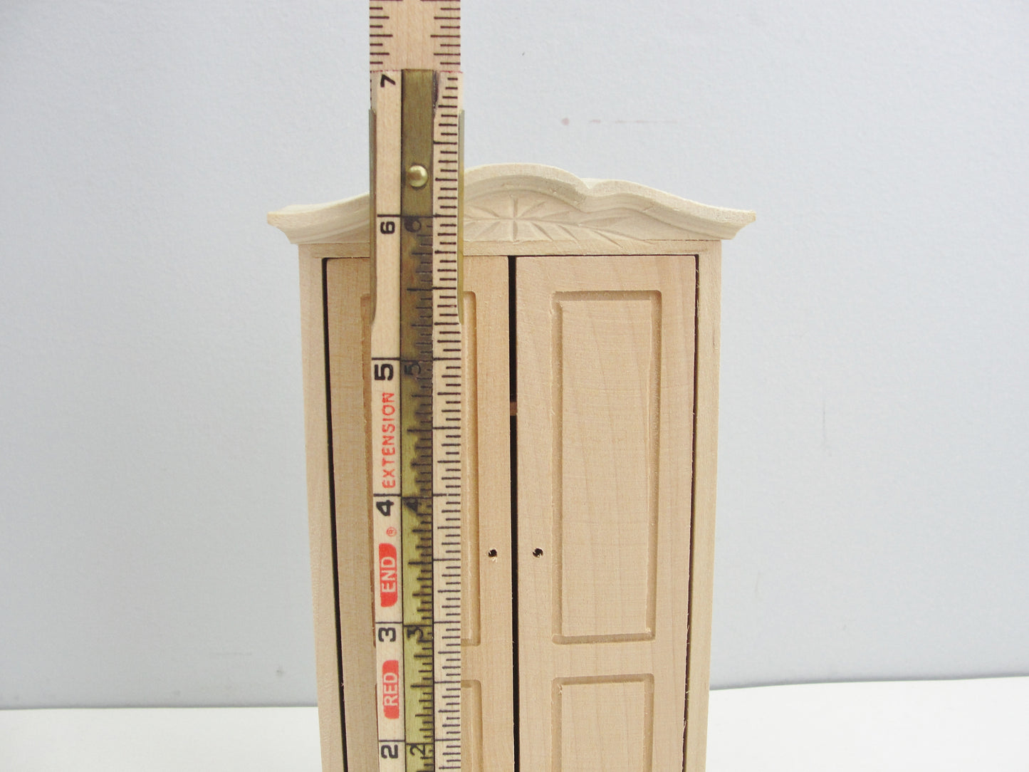 Miniature dollhouse armoire wardrobe