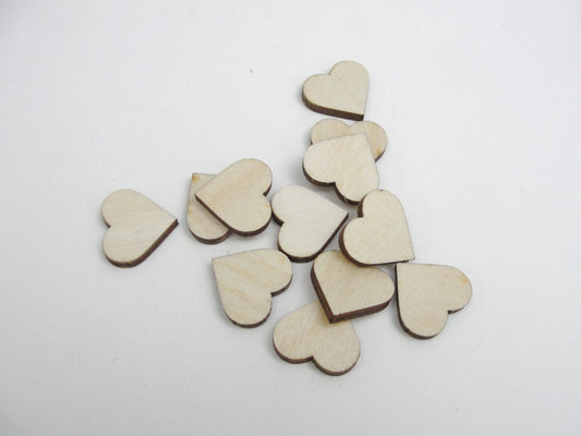 12 Wooden traditional hearts 3/4 inch wide 1/8" thick