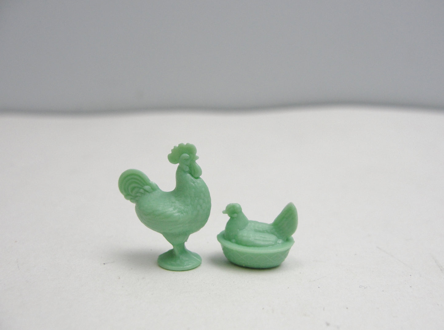 Dollhouse miniature rooster and hen set choose your color - Craft Supply House