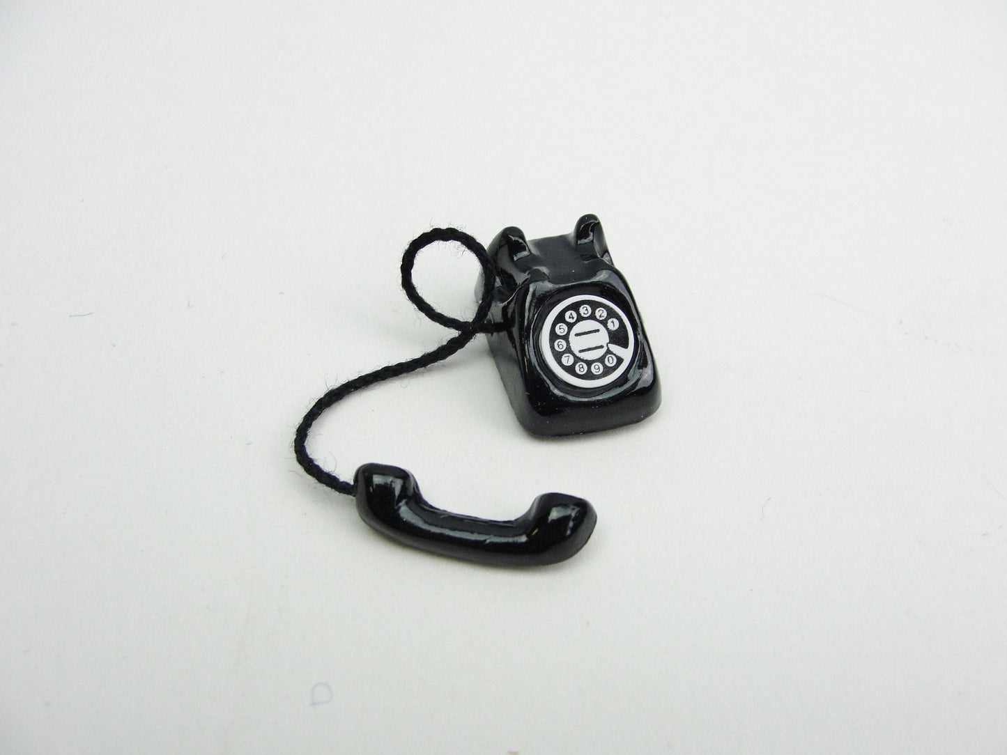 Dollhouse miniature black, red or pink telephone