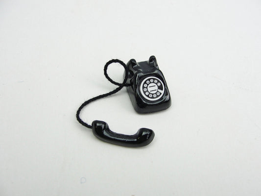 Dollhouse miniature black, red or pink telephone