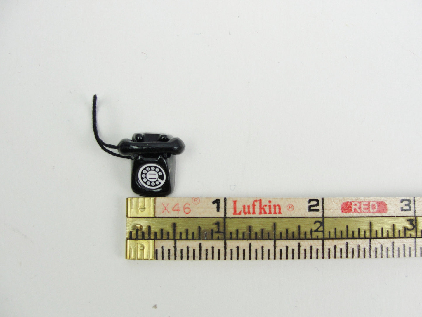 Dollhouse miniature black, red or pink telephone