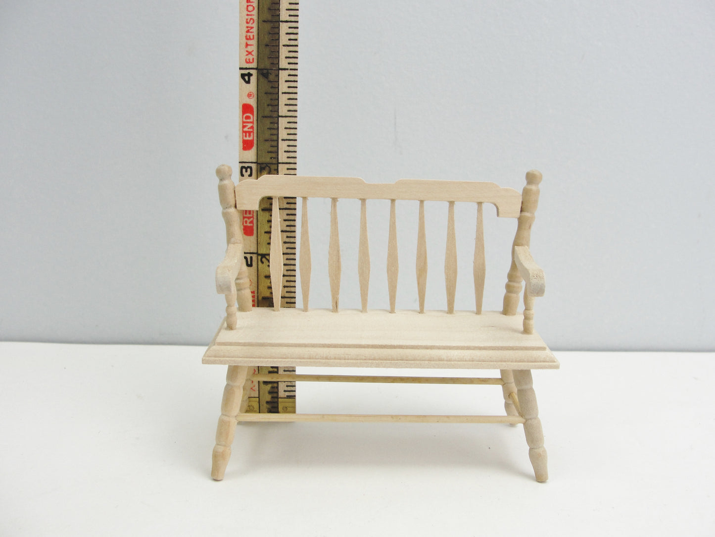 Dollhouse miniature Deacon Bench 1:12 scale