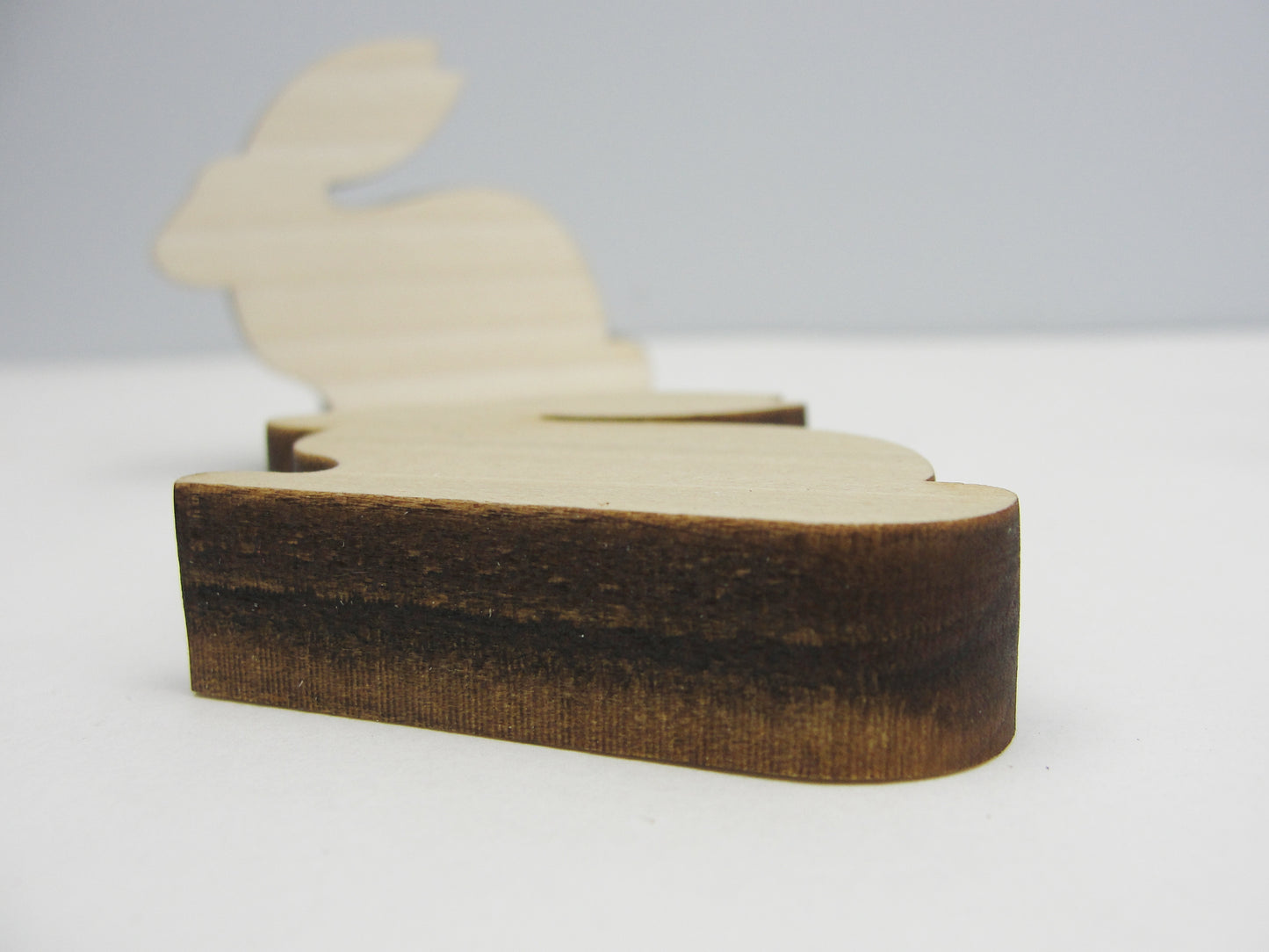 Wooden bunny rabbit cutout 2" tall unfinished diy set of 4
