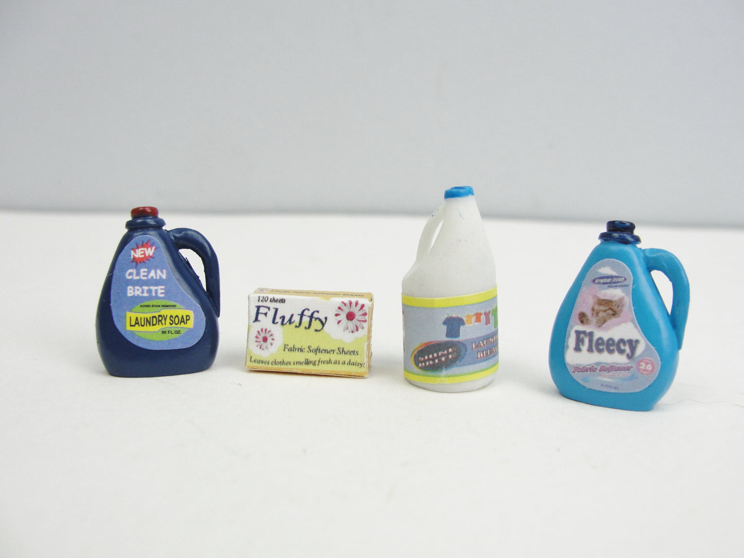 Dollhouse laundry washer, dryer, detergent, laundry basket