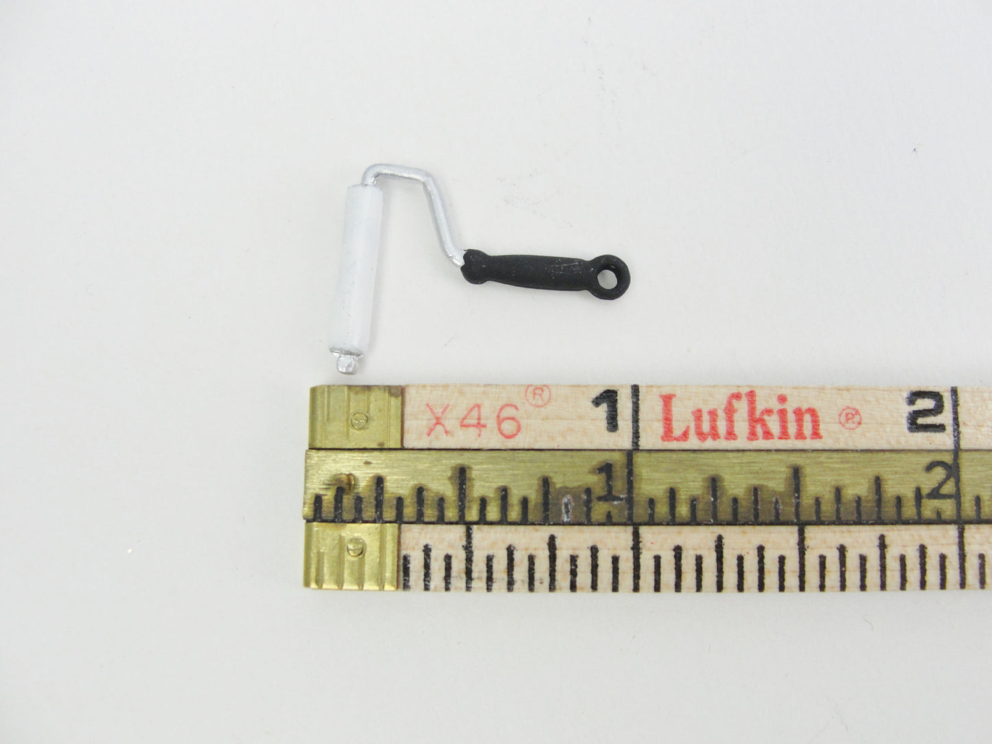 Dollhouse empty paint cans and paint roller 1:12 scale