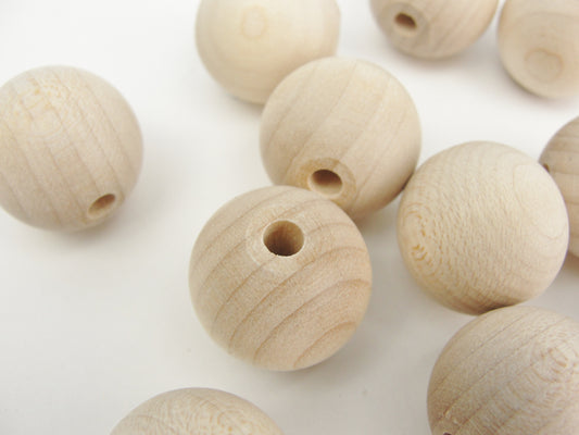 Unfinished Round Wooden bead  3/4" (.75") 20mm - Wood parts - Craft Supply House