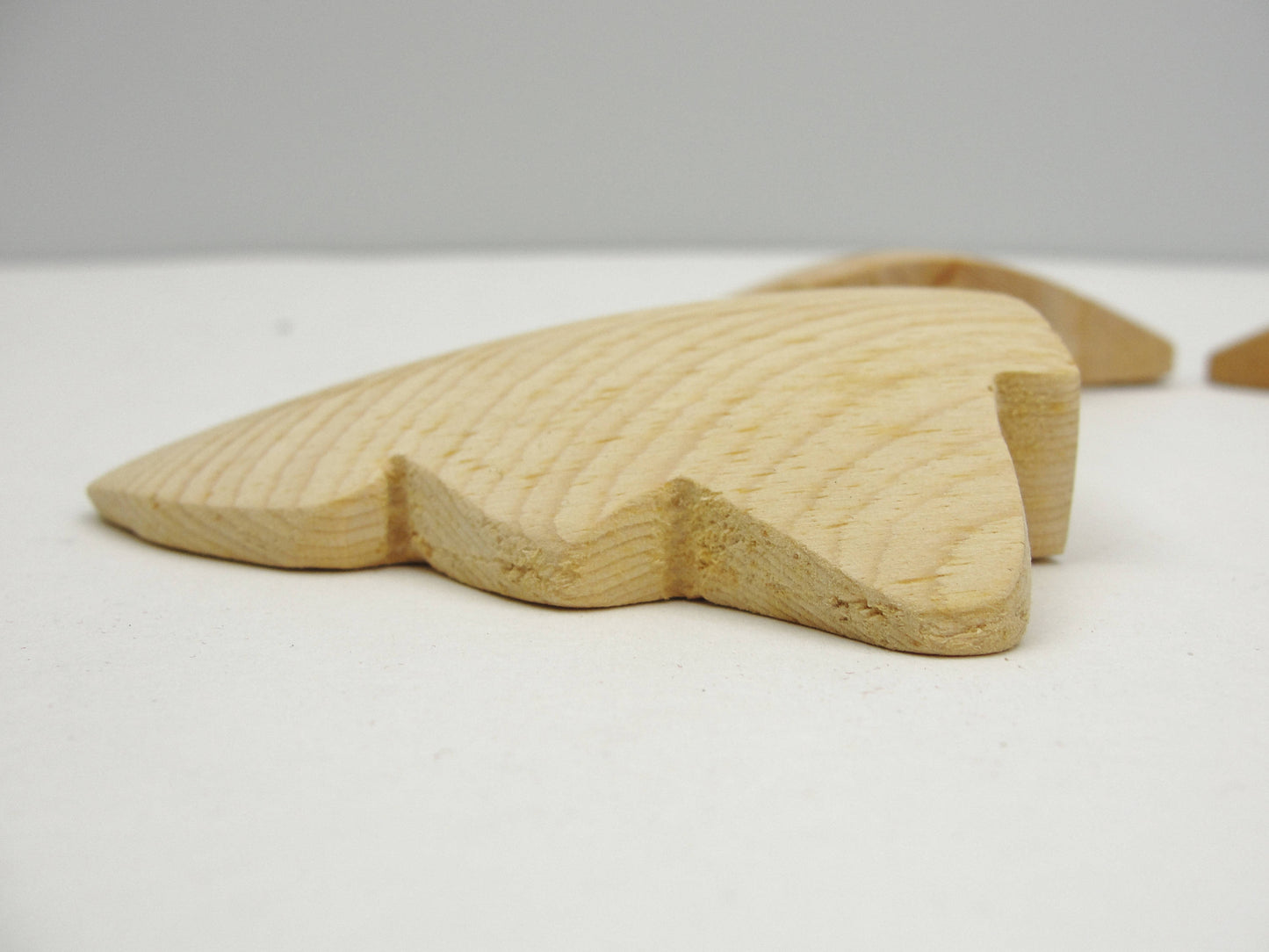 Short Puffy tree cutout unfinished diy 4 3/16" tall set of 3 - Wood parts - Craft Supply House