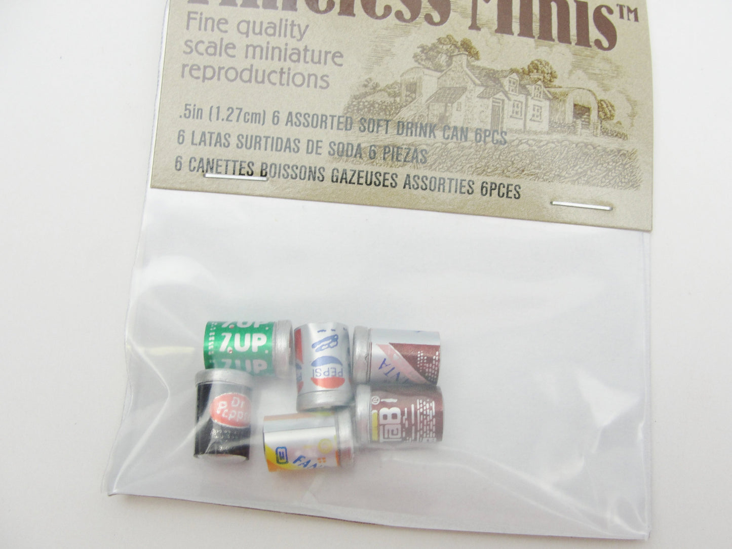 Dollhouse miniature soda cans set of 6 - Miniatures - Craft Supply House