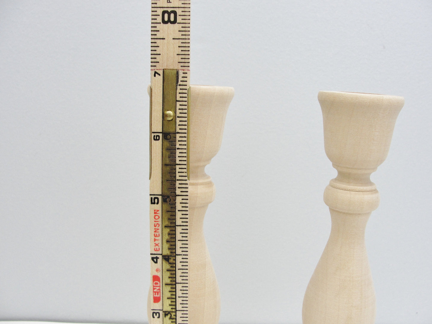 6 3/4" wood candle stick pair, candlestick pair, candle holders set of 2 - Wood parts - Craft Supply House
