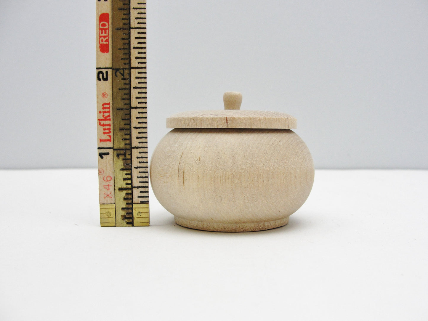 Wood vanity jar, unfinished wooden jar, trinket box - Wood parts - Craft Supply House