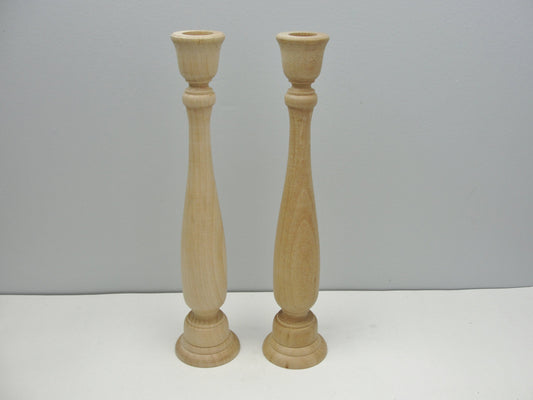 11" wood candle sticks set of 2 - Wood parts - Craft Supply House