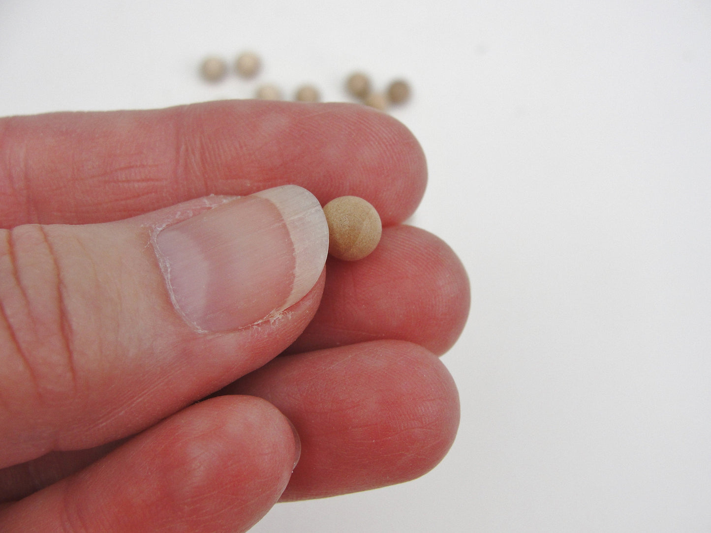 Wooden ball 1/4" solid wood set of 25