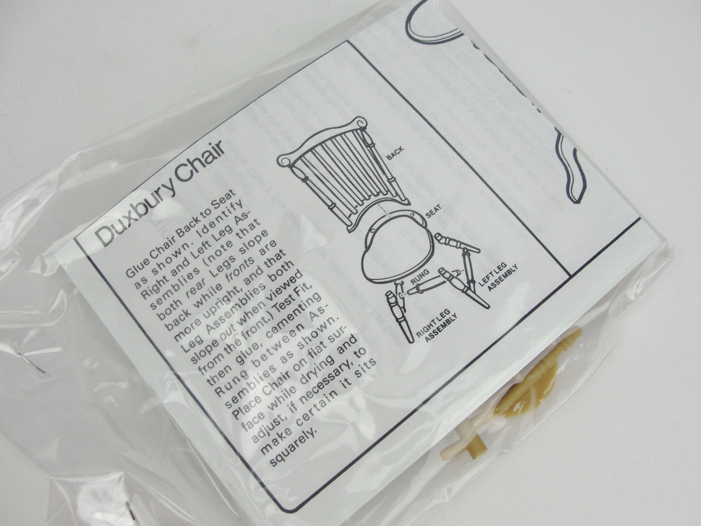 Miniature dollhouse candlestand table, clock, spoon rack, and duxbury chair kit