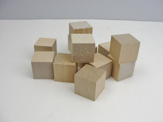 1.25"  wooden block,  1 1/4 inch wooden cube, unfinished wood cube set of 10