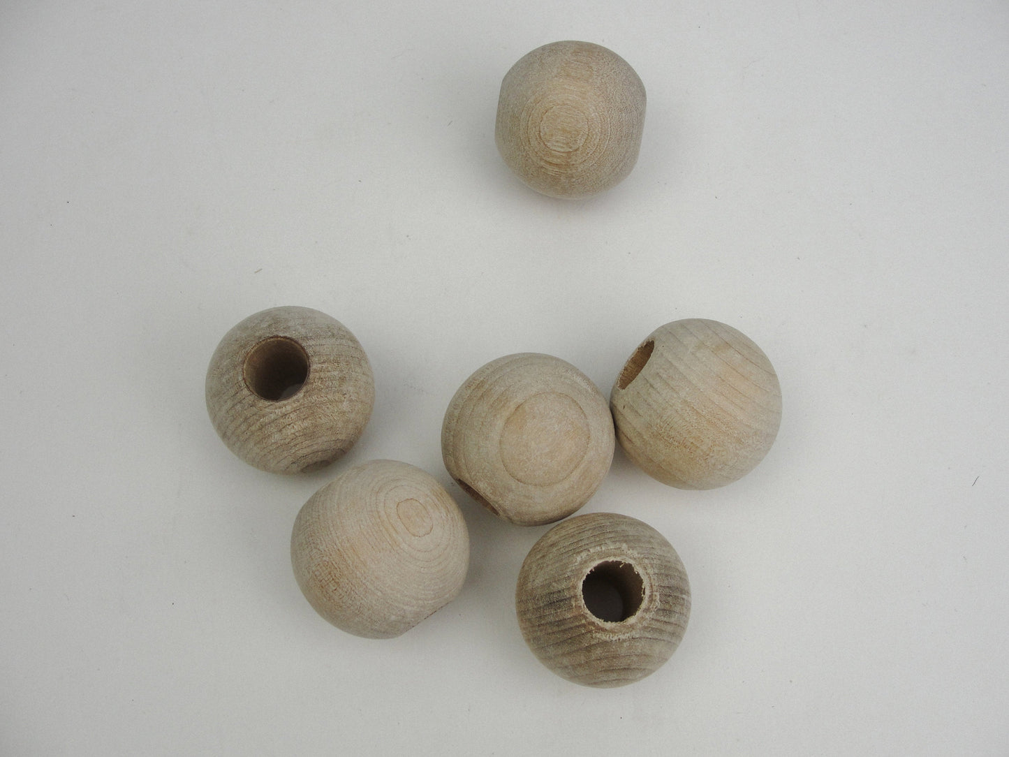 Large wood bead 1 1/2" (1.5") 38mm wooden bead choose hole size set of 6