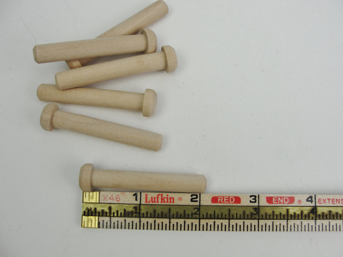 Large wooden peg 2 1/8" toy axle unfinished DIY set of 6