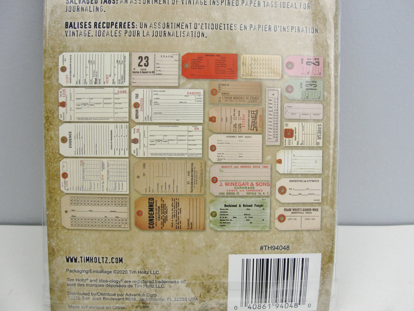 Tim Holtz Salvaged Tags ephemera pack TH94048