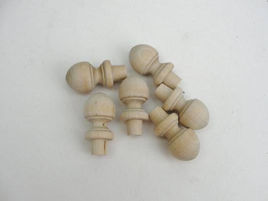 Small acorn top finial set of 6