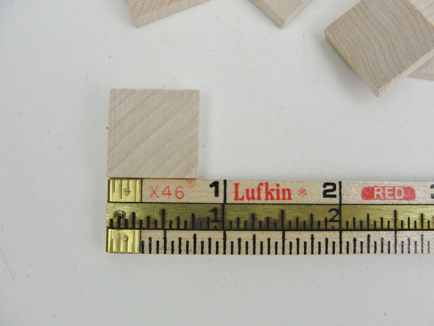 wooden square 3/4", .75 inch square tile 3/16" thick set of 12