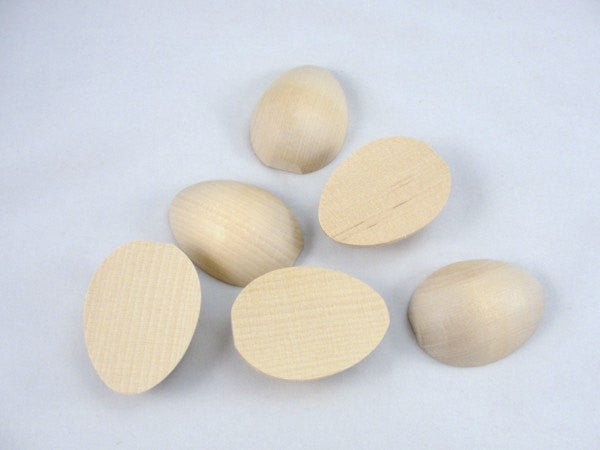 Wooden split hen egg half set of 6 - Wood parts - Craft Supply House