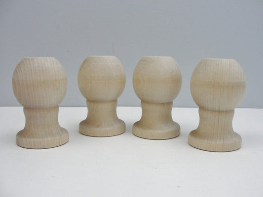 Wooden flat top ball finial set of 4