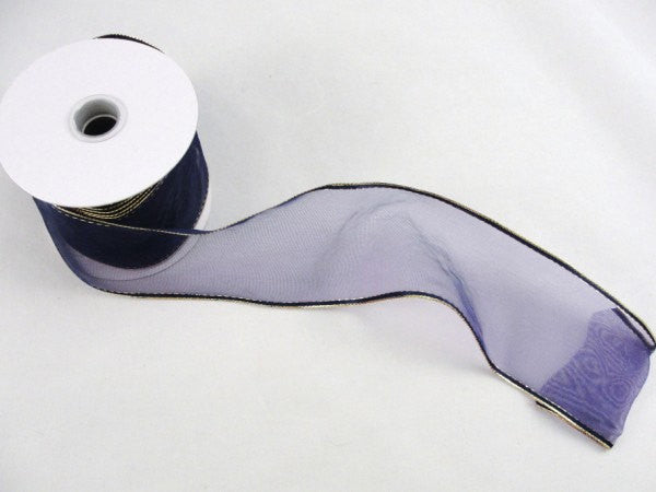 Wire Edge Floral Ribbon Sheer purple 2.5" wide - Floral Supplies - Craft Supply House