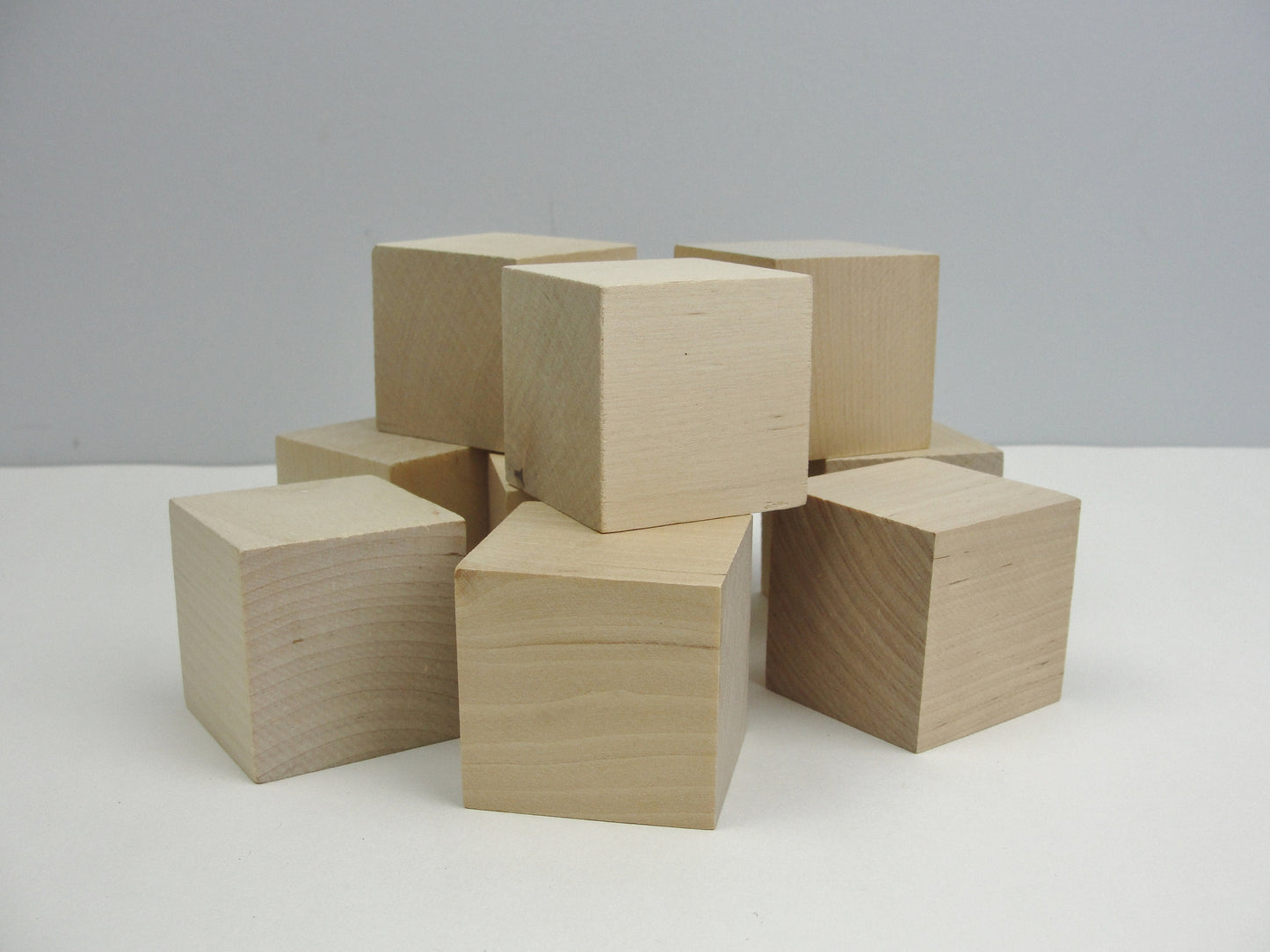1.75" wooden block, 1 3/4 inch wooden cube, wood block, unfinished wood cube set of 10