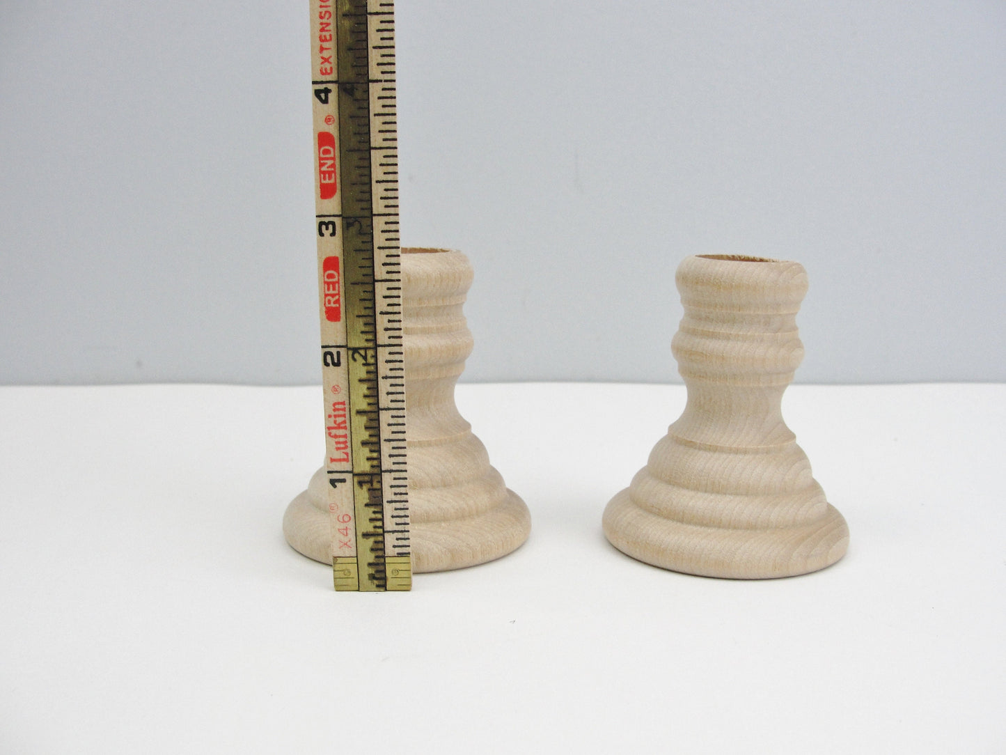 2 5/8 inch wood candle holders set of 2