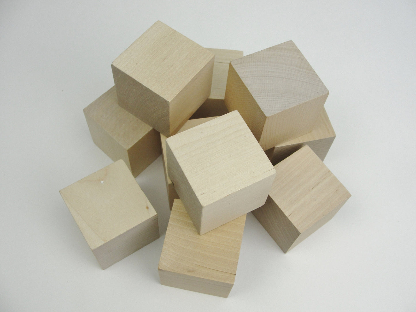1.75" wooden block, 1 3/4 inch wooden cube, wood block, unfinished wood cube set of 10