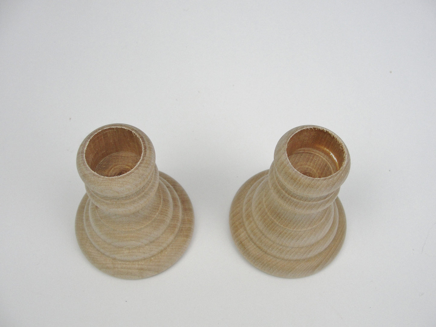 2 5/8 inch wood candle holders set of 2