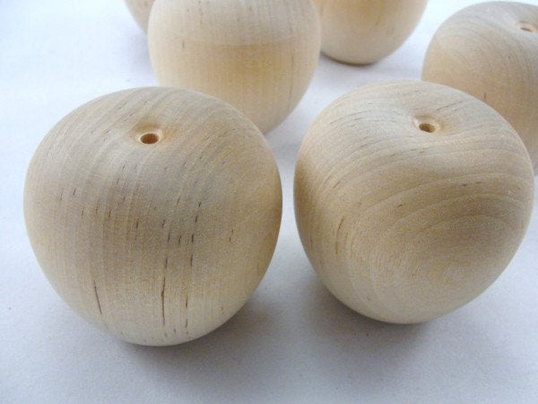 Unfinished wooden apple life size, lifesize apple, large wooden apple, DIY set of 5