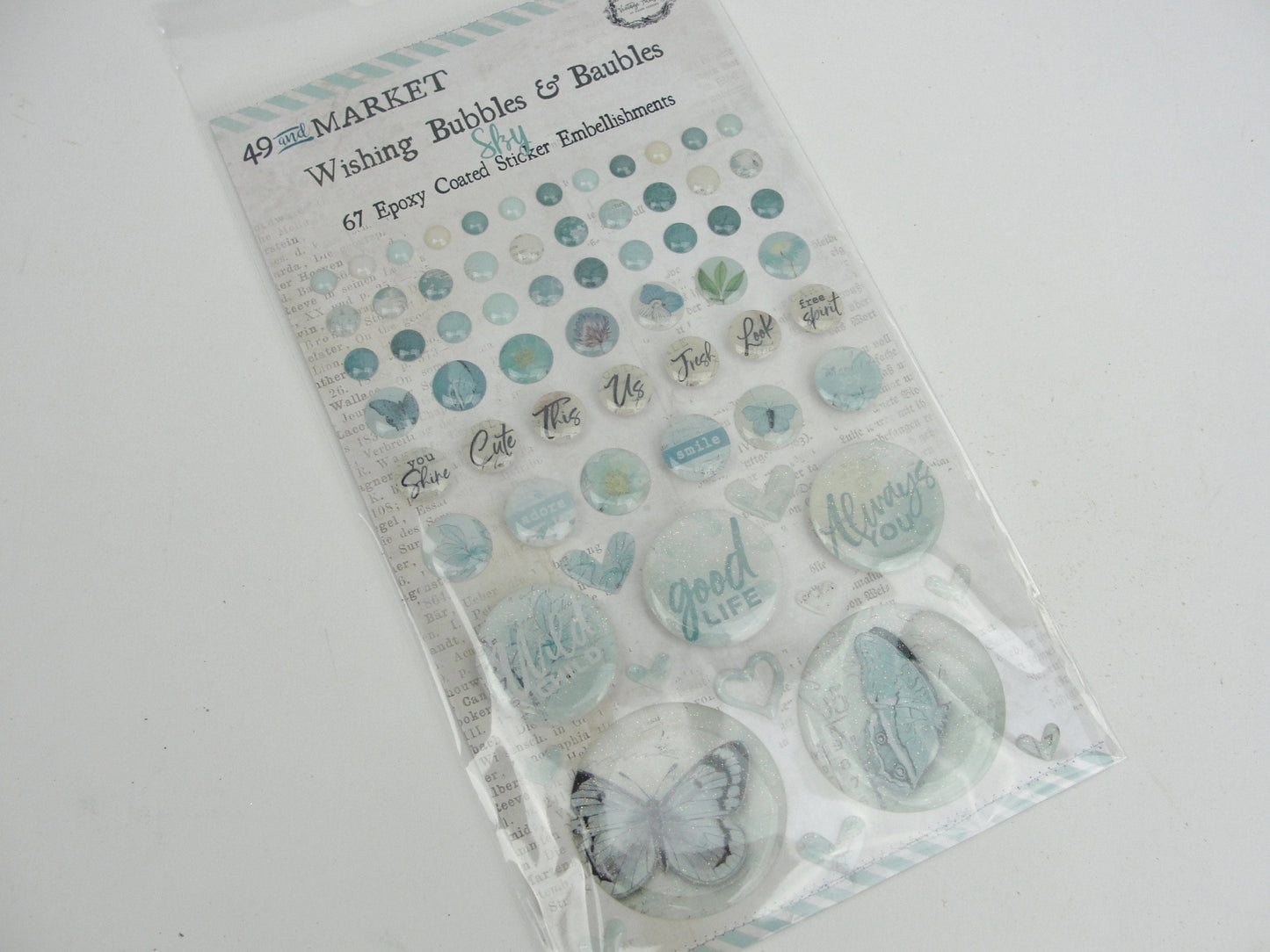 49 and Market Wishing Bubbles scrapbook and journal embellishments choose your color