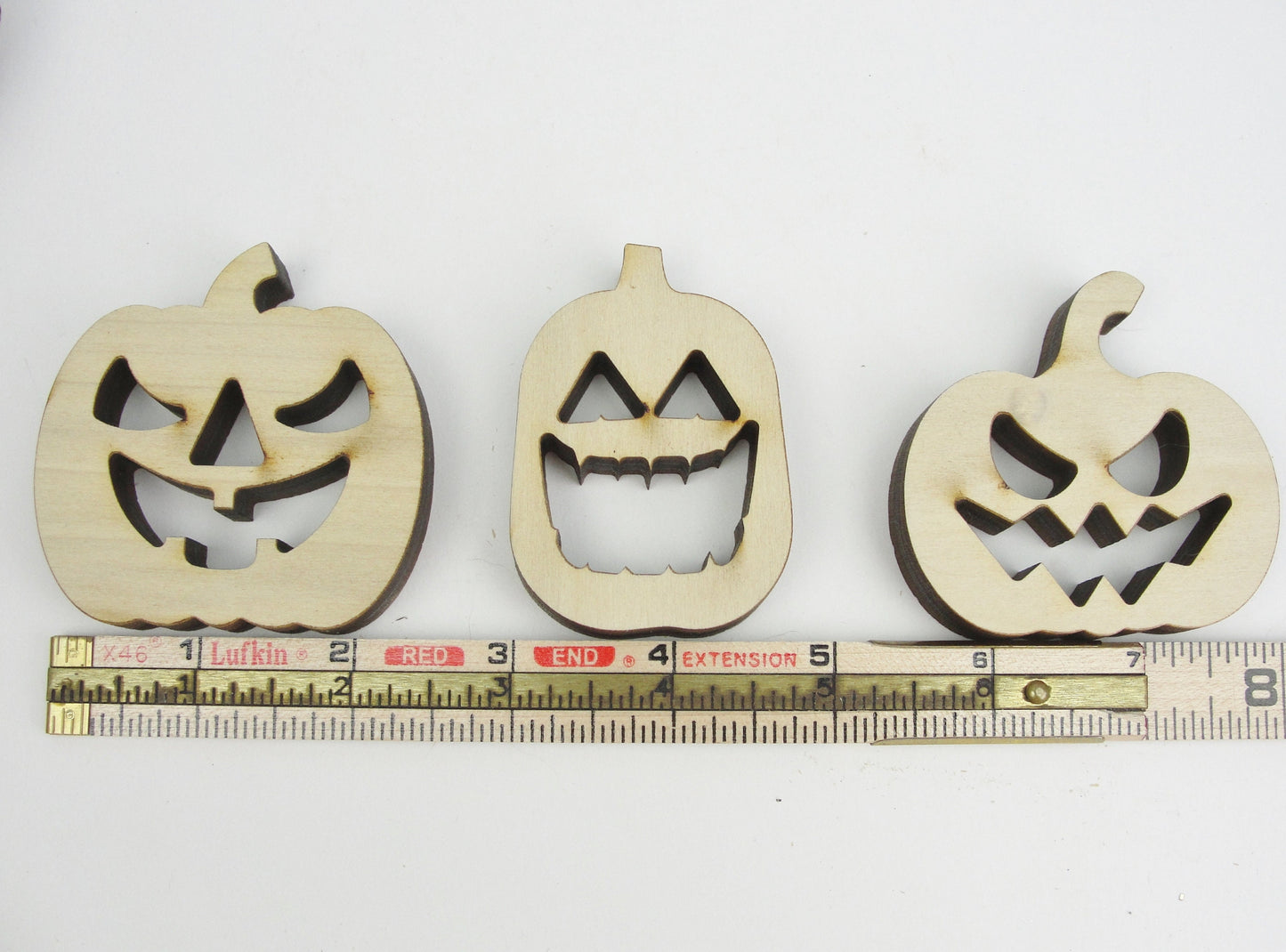 Wooden jack o lantern pumpkin cutout, diy pumpkin, set of 6