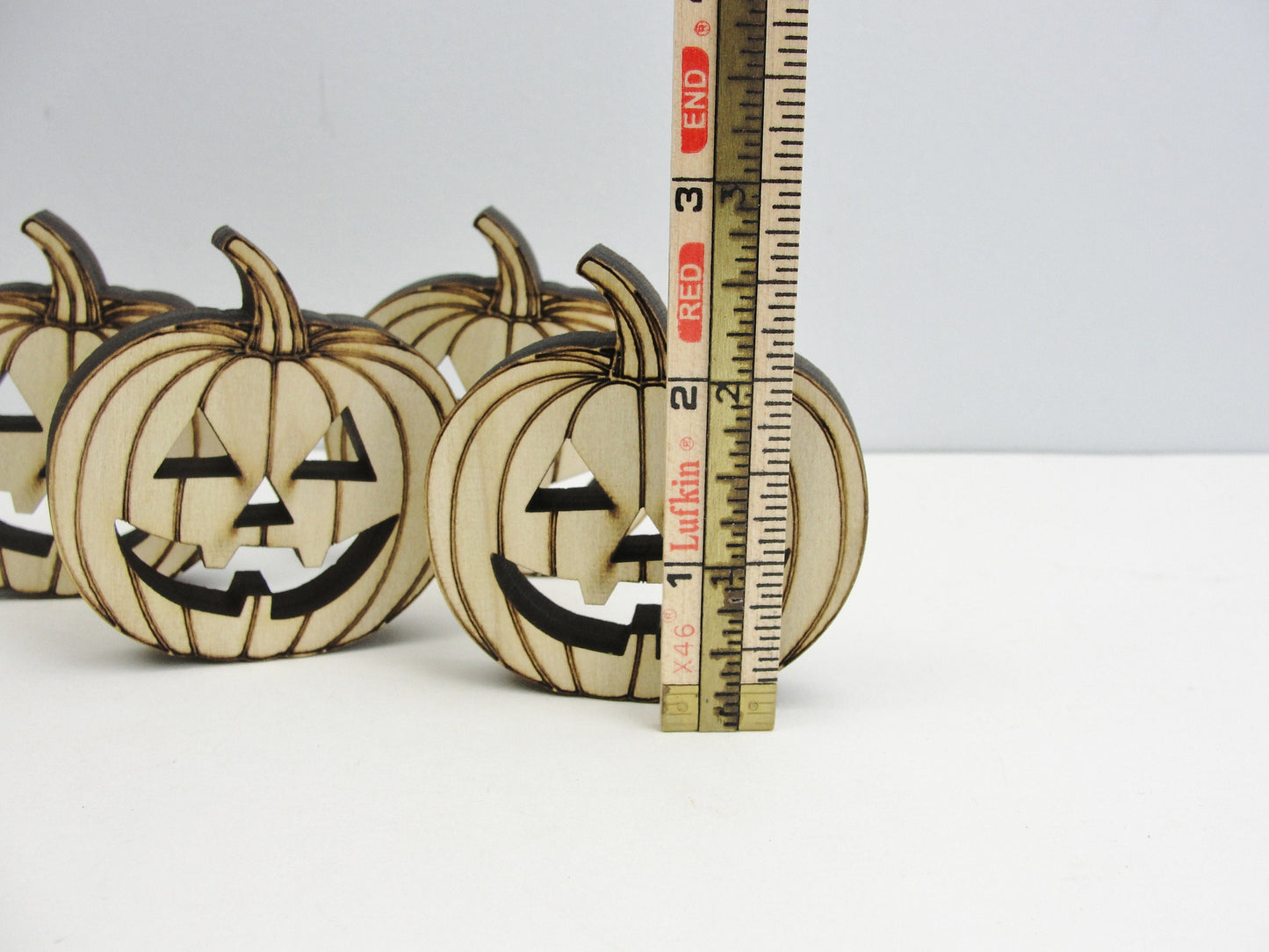 Wooden jack o'lantern cutout diy set of 4