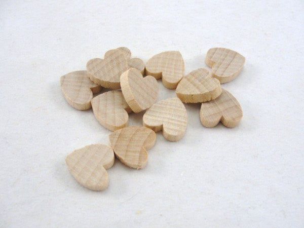 12 Wooden hearts 1/2 inch wide (.5") 1/8" thick unfinished - Wood parts - Craft Supply House