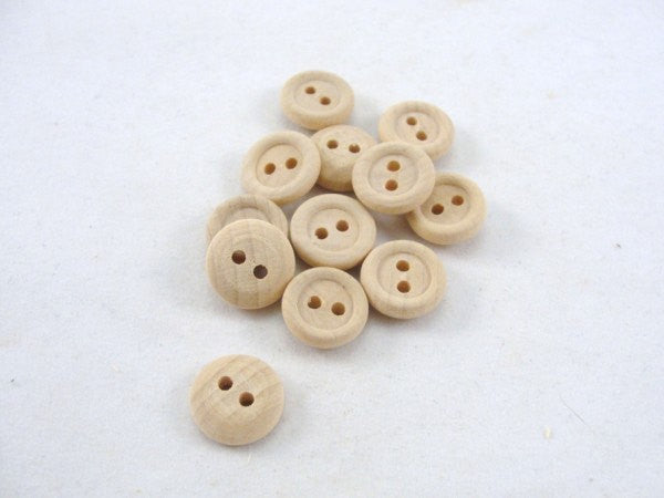 Wooden buttons 1/2 inch unfinished - Wood parts - Craft Supply House