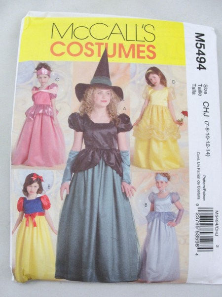 mccalls princess dress pattern M8549 (PDF) | Children's and Misses' Princess Costume