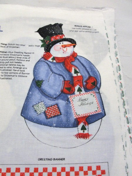 Daisy Kingdom Snowman Door panel DIY make your own - Fabric - Craft Supply House