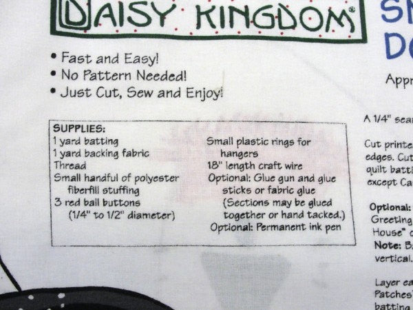 Daisy Kingdom Snowman Door panel DIY make your own - Fabric - Craft Supply House