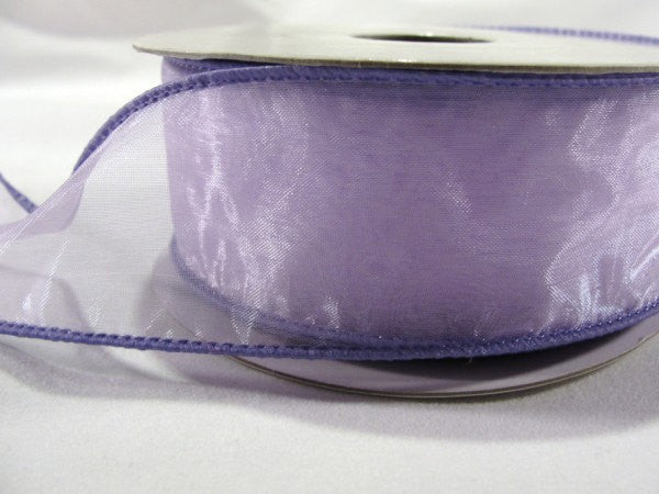 Wire Edge Floral Ribbon Sheer lavender 1.5 inches wide - Floral Supplies - Craft Supply House