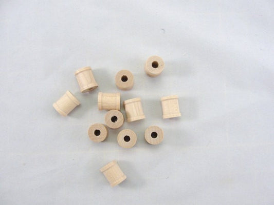 Small wooden spools 3/4 inch set of 12 - Wood parts - Craft Supply House
