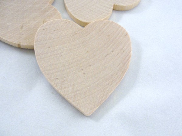 Wooden hearts 2 1/2 inch (2.5) wide 1/4 thick