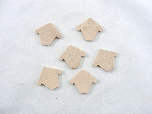 Miniature thin wooden Chickadee birdhouse 1/8" thick set of 6 - Wood parts - Craft Supply House