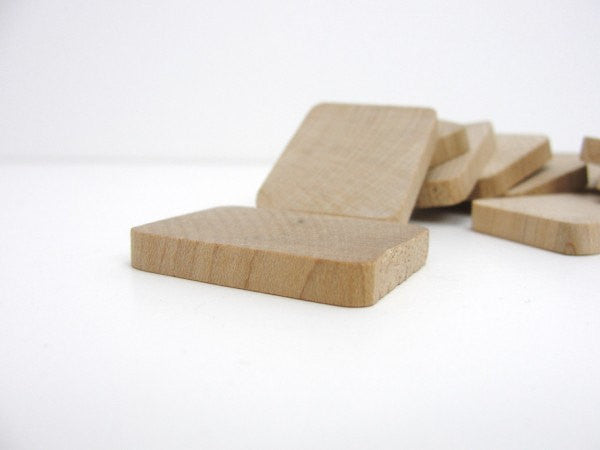 Wooden rectangle 1 5/16" x 1" x 3/16" thick set of 12 - Wood parts - Craft Supply House