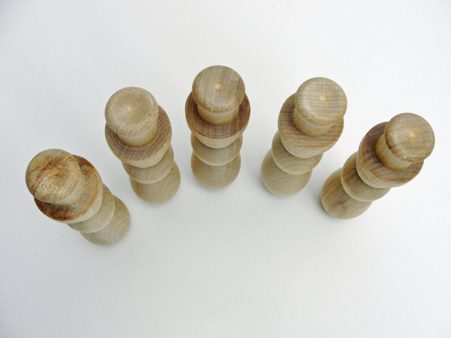 Tall turned wooden Snowman 5 1/2" tall set of 5 - Wood parts - Craft Supply House